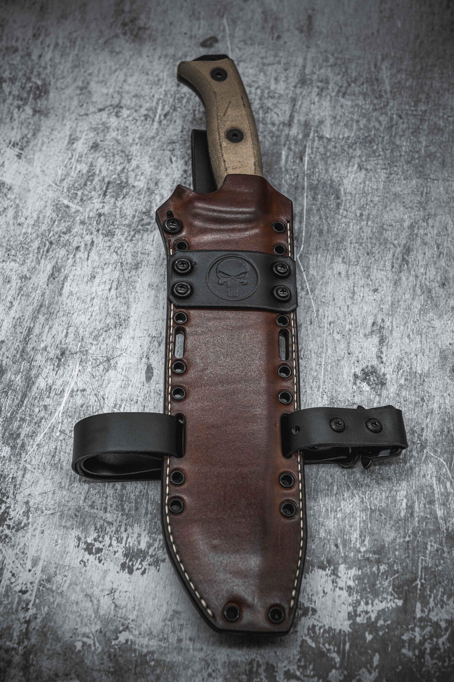 PREMIUM Hybrid Kydex Leather Sheath for ESEE JUNGLAS Punisher Edition Knife