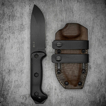KABAR BK2 Kydex Leather hybrid sheath / Horizontal carry