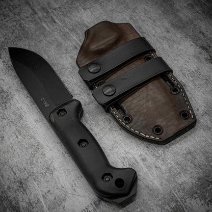 KABAR BK2 Kydex Leather hybrid sheath / Horizontal carry