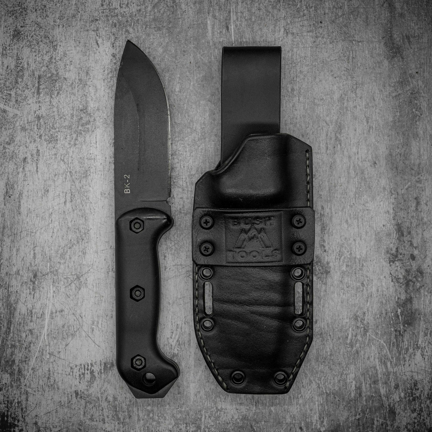 Étui hybride en cuir Kydex pour KA-BAR BK2 BECKER COMPANION