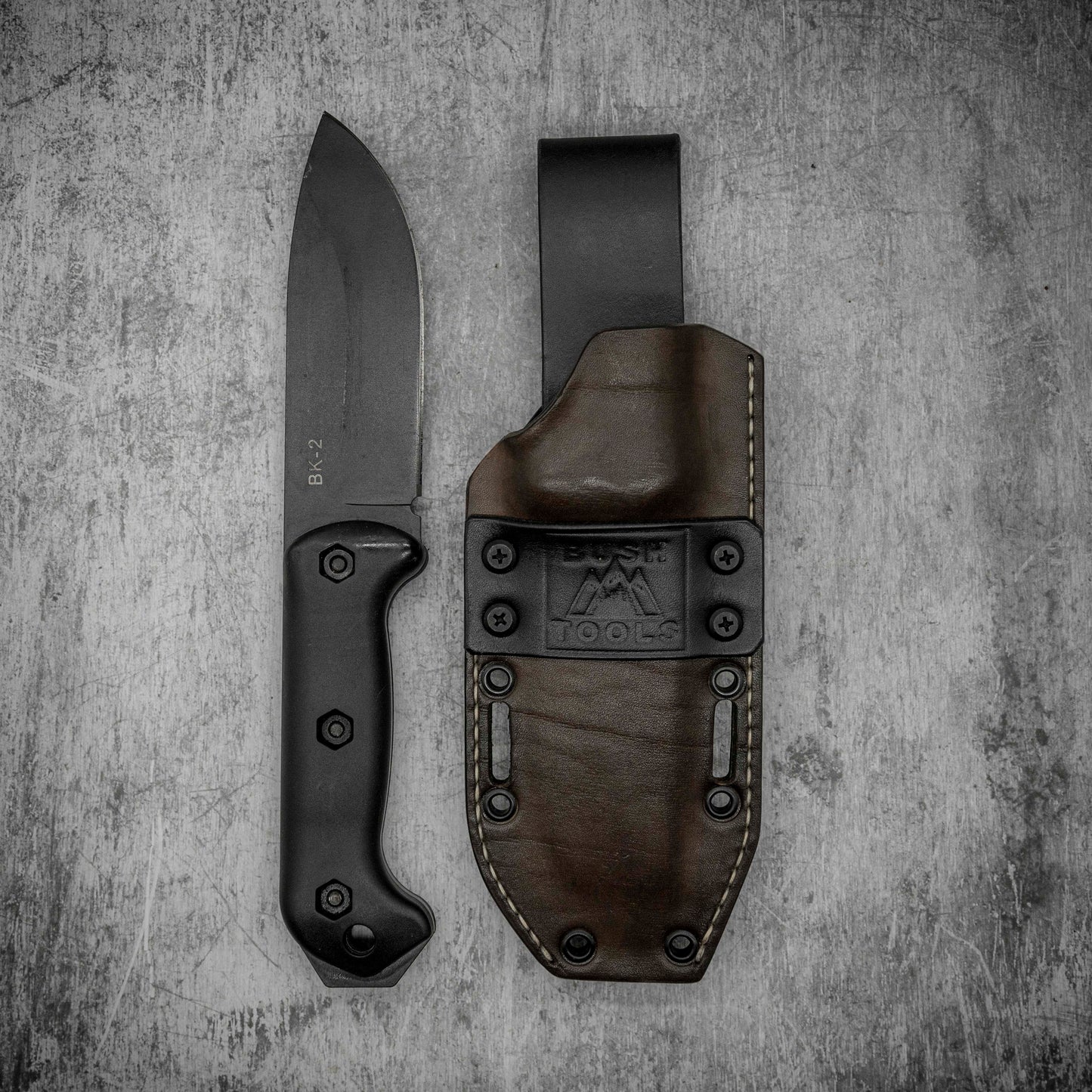 Étui hybride en cuir Kydex pour KA-BAR BK2 BECKER COMPANION