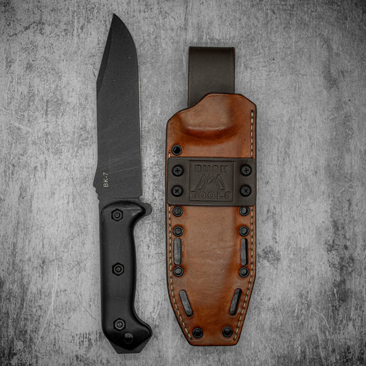 Étui hybride en cuir Kydex pour KA-BAR BK7 BECKER